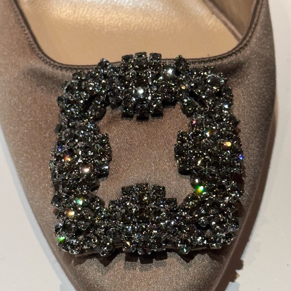 New!! Manolo Blahnik Mules with Traditional Embellished Buckle!!